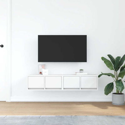 TV-seinäkaapit 2 kpl valkoinen 60x31x25,5 cm tekninen puu