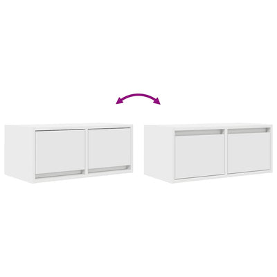 TV-seinäkaapit 2 kpl valkoinen 60x31x25,5 cm tekninen puu