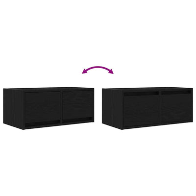 TV-taso musta tammi 60x31x25,5 cm tekninen puu