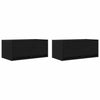 TV-tasot 2 kpl musta tammi 60x31x25,5 cm tekninen puu