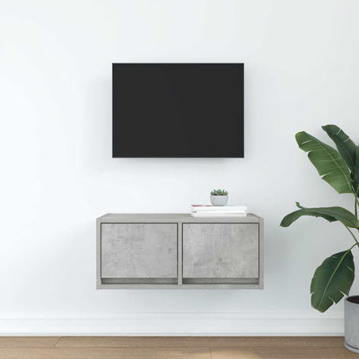 TV-taso betoninharmaa 60x31x25,5 cm tekninen puu
