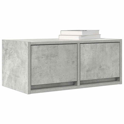 TV-seinäkaapit 2 kpl betoninharmaa 60x31x25,5 cm tekninen puu