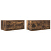 TV-seinäkaappi 2 kpl savutammi 60x31x25,5 cm tekninen puu