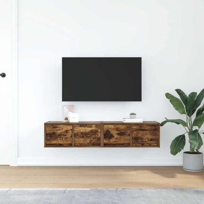 TV-seinäkaappi 2 kpl savutammi 60x31x25,5 cm tekninen puu