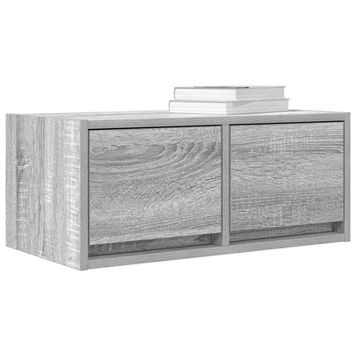 TV-seinäkaapit 2 kpl harmaa sonoma 60x31x25,5 cm tekninen puu