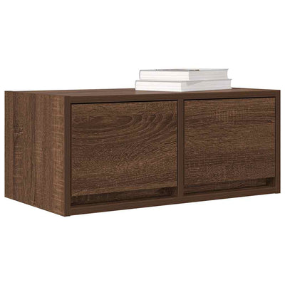 TV-seinäkaapit 2 kpl ruskea tammi 60x31x25,5 cm tekninen puu