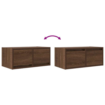 TV-seinäkaapit 2 kpl ruskea tammi 60x31x25,5 cm tekninen puu