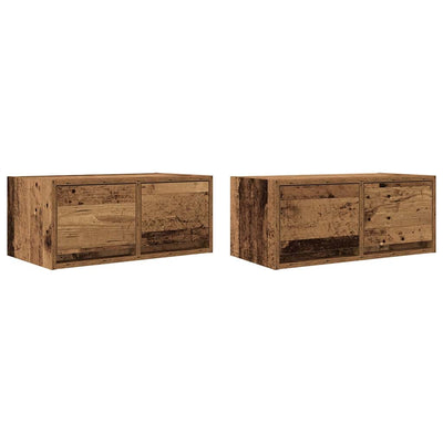 TV Kaapit 2 kpl vanha puu 60x31x25,5 cm suunniteltu puu