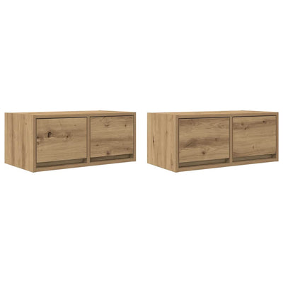 TV-seinäkaapit 2 kpl artesaani tammi 60x31x25,5 cm tekninen puu