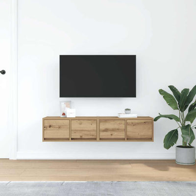 TV-seinäkaapit 2 kpl artesaani tammi 60x31x25,5 cm tekninen puu