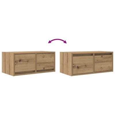 TV-seinäkaapit 2 kpl artesaani tammi 60x31x25,5 cm tekninen puu