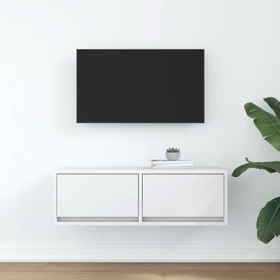 TV-taso valkoinen 80x31x25,5 cm tekninen puu