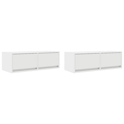 TV-seinäkaapit 2 kpl valkoinen 80x31x25,5 cm tekninen puu