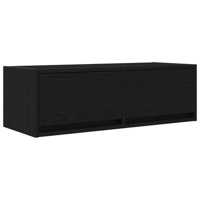 TV-taso musta tammi 80x31x25,5 cm tekninen puu