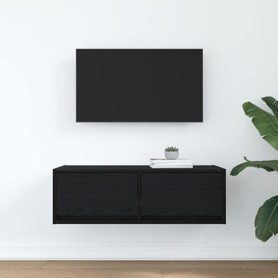TV-taso musta tammi 80x31x25,5 cm tekninen puu