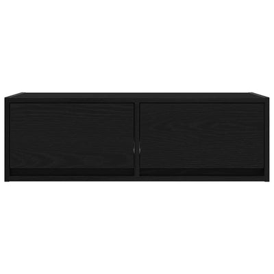 TV-taso musta tammi 80x31x25,5 cm tekninen puu