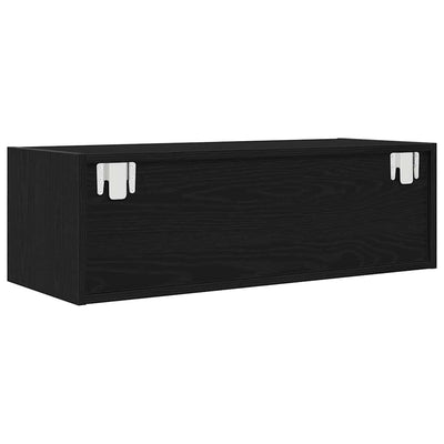 TV-taso musta tammi 80x31x25,5 cm tekninen puu