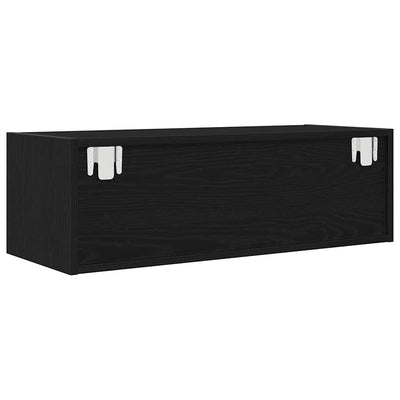 TV-tasot 2 kpl musta tammi 80x31x25,5 cm tekninen puu