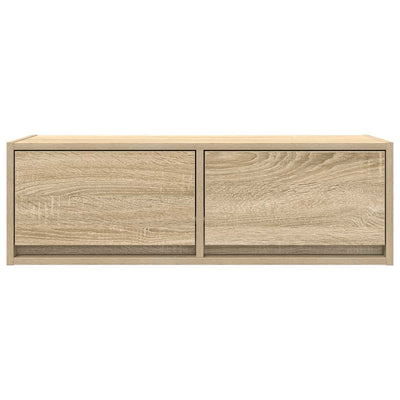 TV-seinäkaapit 2 kpl sonoma-tammi 80x31x25,5 cm tekninen puu