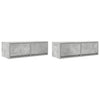 TV-seinäkaapit 2 kpl betoninharmaa 80x31x25,5 cm tekninen puu