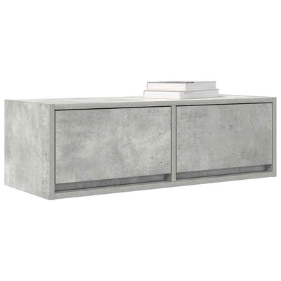TV-seinäkaapit 2 kpl betoninharmaa 80x31x25,5 cm tekninen puu
