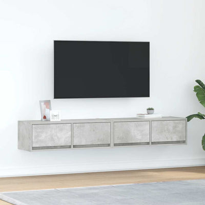 Betoninharmaa tv-seinäkaapit Horton 80x31x25,5cm (2 kpl, puinen)