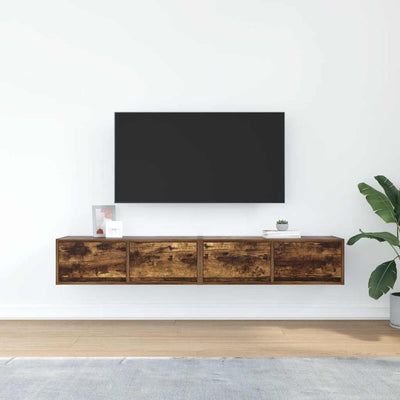 TV-seinäkaappi 2 kpl savutammi 80x31x25,5 cm tekninen puu