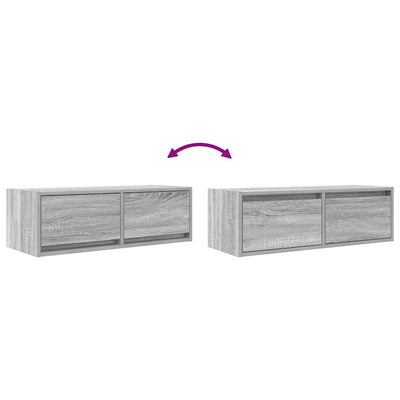TV-seinäkaapit 2 kpl harmaa sonoma 80x31x25,5 cm tekninen puu