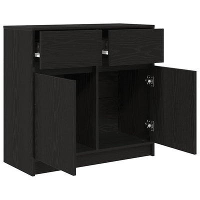 Senkki laatikolla musta tammi 80x34x76 cm tekninen puu