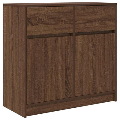 Senkki laatikolla ruskea tammi 80x34x76 cm tekninen puu