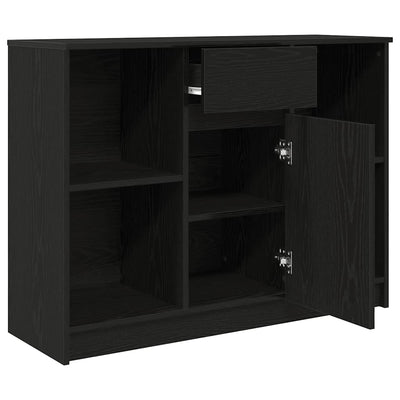 Senkki laatikolla musta tammi 101x35x76 cm tekninen puu