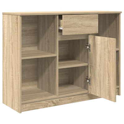 Senkki laatikolla Sonoma-tammi 101x35x76 cm tekninen puu