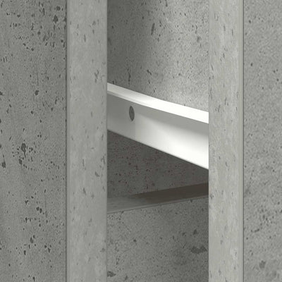 Betoninharmaa senkki laatikolla Sarandea 101x35x76cm (puinen)