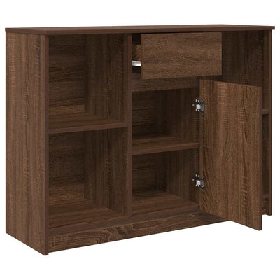Senkki laatikolla ruskea tammi 101x35x76 cm tekninen puu