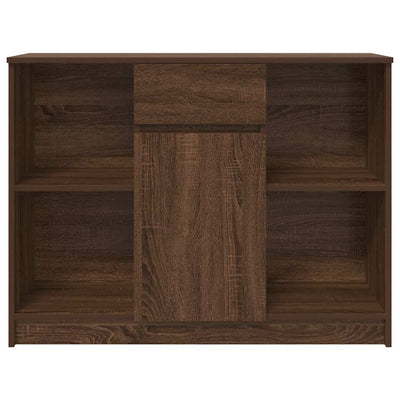 Senkki laatikolla ruskea tammi 101x35x76 cm tekninen puu