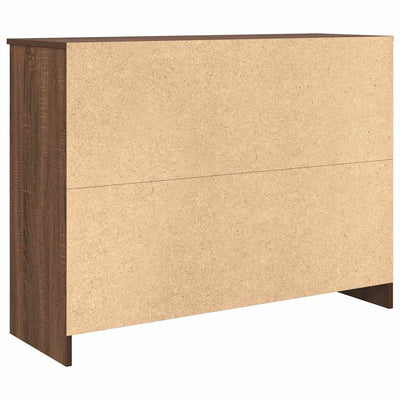 Senkki laatikolla ruskea tammi 101x35x76 cm tekninen puu