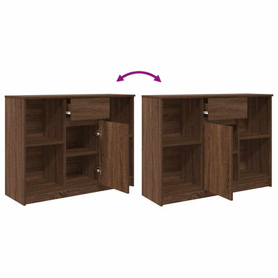 Senkki laatikolla ruskea tammi 101x35x76 cm tekninen puu
