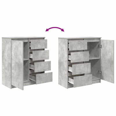 Senkki laatikoilla betoninharmaa 71x35x84 cm tekninen puu