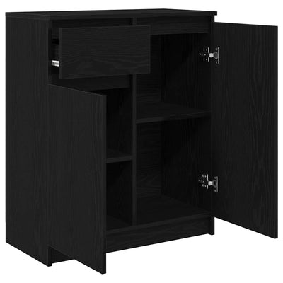Senkki laatikolla musta tammi 71x35x84 cm tekninen puu