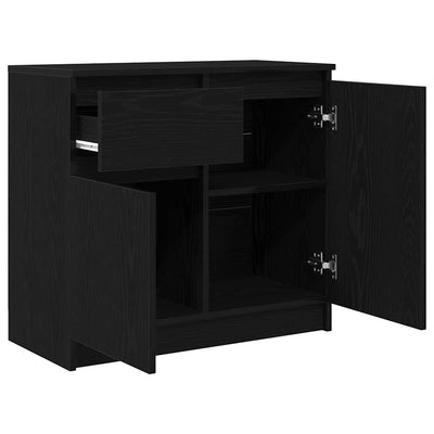 Senkki laatikolla musta tammi 71x35x65 cm tekninen puu