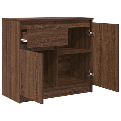 Senkki laatikolla ruskea tammi 71x35x65 cm tekninen puu
