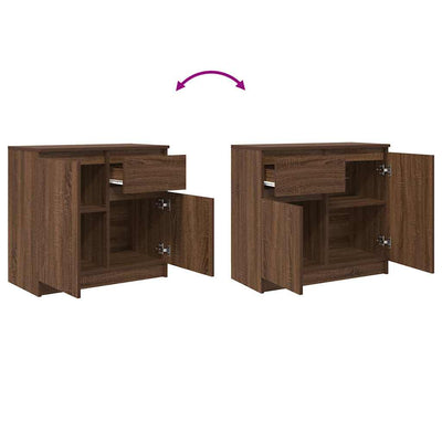 Senkki laatikolla ruskea tammi 71x35x65 cm tekninen puu