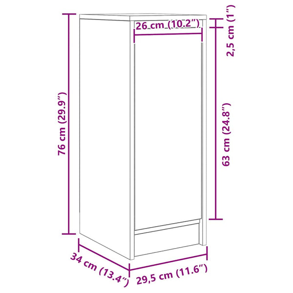 Betoninharmaa senkki Aristach 29,5x34x76cm (puinen)