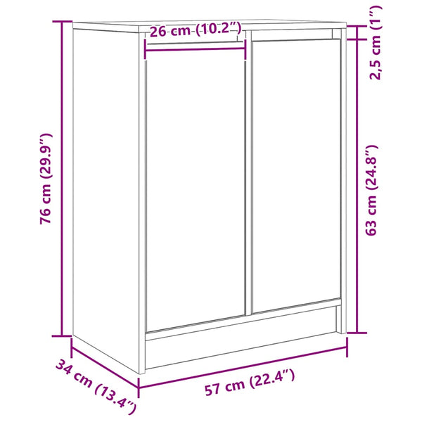 Harmaa senkki Luize 57x34x76cm (puinen)