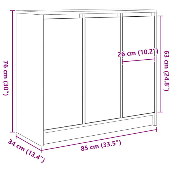Sonoma tammi senkki Dura 85x34x76cm (puinen)