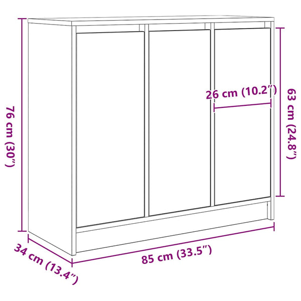 Betoninharmaa senkki Dura 85x34x76cm (puinen)