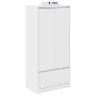 Kaappi laatikolla valkoinen 55,5x34x119,5 cm tekninen puu