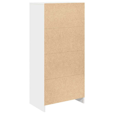 Kaappi laatikolla valkoinen 55,5x34x119,5 cm tekninen puu