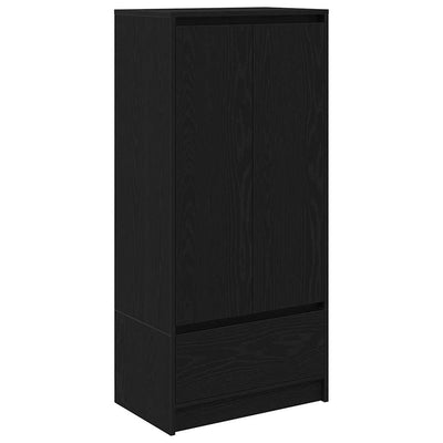 Kaappi laatikolla musta tammi 55,5x34x119,5 cm tekninen puu