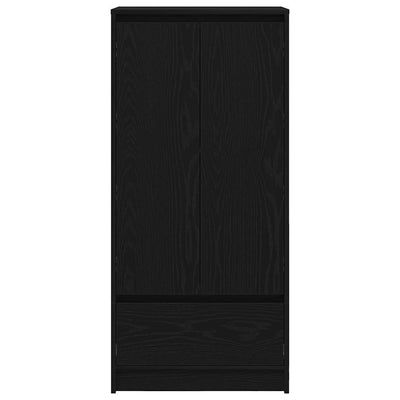Kaappi laatikolla musta tammi 55,5x34x119,5 cm tekninen puu